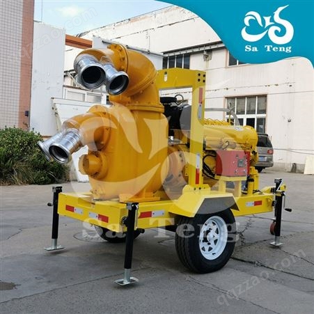 萨腾1000立方风冷移动防汛泵车自吸式大流量排污水泵 柴油可移动排涝泵自吸式水泵
