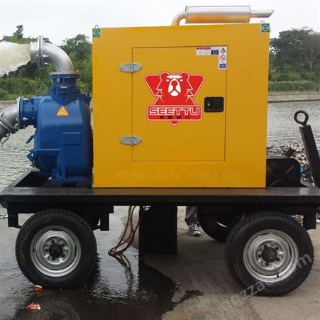 希图动力（厂家直供）移动式柴油泵车 1000方水泵 柴油泵车可移动防雨型