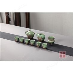 龙泉青瓷10头和韵整套功夫茶具 泡茶具 居家自用送礼馈赠客厅便携