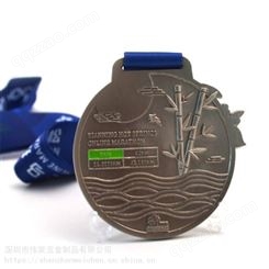 工厂承接金属跑步奖牌定制 马拉松运动会金银铜烤漆奖牌定做
