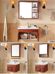 全铝浴室柜洗手台定制 百和美挂墙式卫浴柜 洗脸盆柜