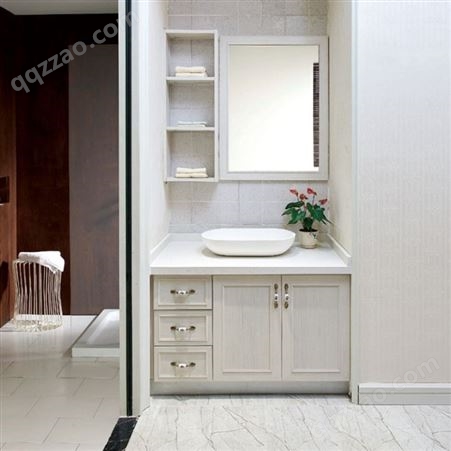 小户型全铝浴室柜 铝合金挂墙式浴室柜 卫生间镜置物架百和美