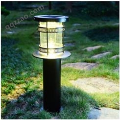 西安现代铝材LED草坪灯 室外小区公园草地防水中式方形太阳能草坪灯