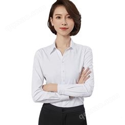 新款女式工作服定制LOGO斜纹长袖衬衫气质修身通勤女装 荣赞