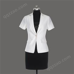 白色职业套装 女士职业装 西服定制 企业定制职业装 雅尊服饰