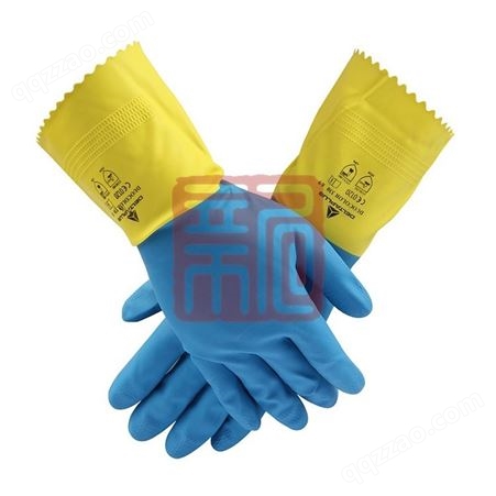 代尔塔201330-8双色天然乳胶防化手套 VE330BJ