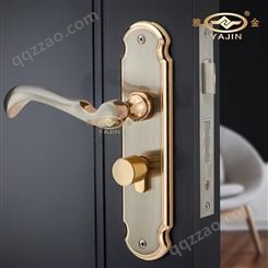 雅金专业生产现代简约通用门锁 锌合金室内卧室机械门锁