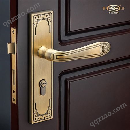 室内门锁厂家 瑞安雅金 新中式青古铜公寓木门锁