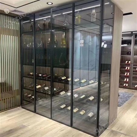 铝唯全屋定制 餐厅装饰品全铝展示收纳柜 透明玻璃门红酒柜