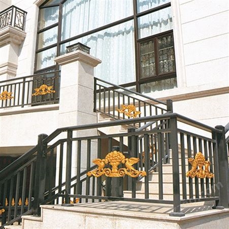 户外铝艺楼梯扶手铝合金楼梯定制加工安全防护楼梯护栏纳祥建材楼梯栏杆玻璃楼梯防护栏杆