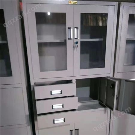 乐迪-钢制文件柜 通体玻璃门、对开门、五节档案柜