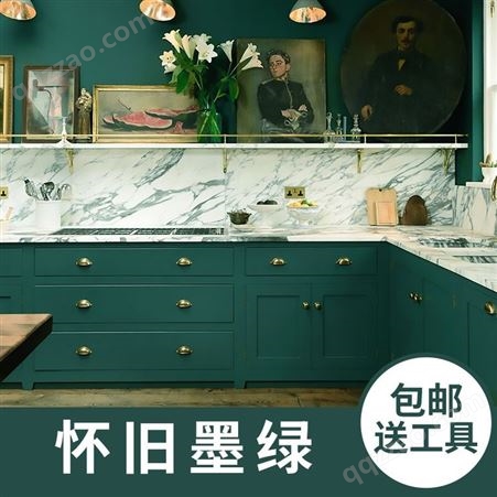 三青漆木器漆家具漆木头翻新改色复古衣柜入户门漆原木漆室内 1kg 怀旧墨绿