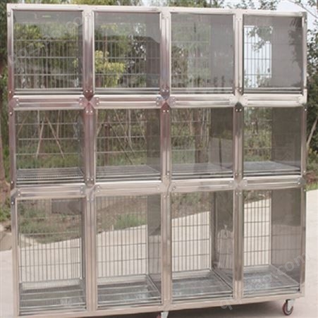 丽泽 不锈钢狗笼 宠物店寄养笼 大中小型犬多层多门折叠子母笼