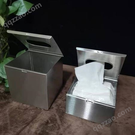 304不锈钢方形纸巾盒 包边设计拉丝镜面两种选择适合不同的设计风格，家用 酒店餐厅都适用