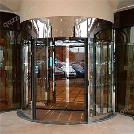 钢化玻璃旋转门 两翼三翼旋转门可定制 多种样式可选