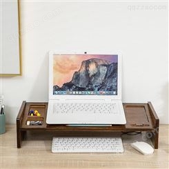 迅想 电脑显示器增高架 双花多功能胡桃木色 键盘收纳架 电脑支架 置物架 电脑底座 显示器支架 显示器底座