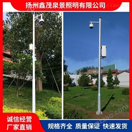 JHG303米热镀锌监控立杆 别墅公园小区路口3.5米组合监控杆可拆卸